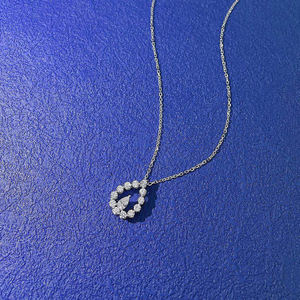 Collier en <span class=keywords><strong>or</strong></span> 18 carats Luxeora Luxury Gifts avec diamant de laboratoire de forme poire pour femme, pendentif de fiançailles en <span class=keywords><strong>or</strong></span> blanc - Product Image 3