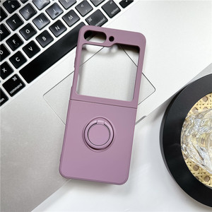 Funda de teléfono plegable con soporte de anillo de cubierta móvil de piel de silicona líquida de varios colores para Samsung Galaxy <span class=keywords><strong>ZFlip4</strong></span> 3 5 - Product Image 6