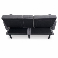 Konvertierbares Zweisitzer-Schlafsofa mit herunterklappbarer Konsole, USB-Ladeanschluss, zwei Getränkehaltern und Seitentasche für Wohnzimmer und Schlafzimmer