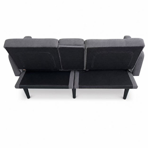 Canapé-<span class=keywords><strong>lit</strong></span> convertible avec console rabattable, port de charge USB, deux porte-gobelets et poche latérale pour appartement - Product Image 5
