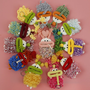 Collection de sacs à clés en forme de saucisse, étui de protection exquis tissé à <span class=keywords><strong>la</strong></span> main, en laine crochetée, pour grandes et petites filles - Product Image 3
