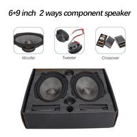 Speaker Mobil Komponen Zeming 6X9 2 Way 100W Set Audio Mobil dengan Woofer Kerucut Serat Karbon, Tweeter Dome Sutra, Crossover Eksternal