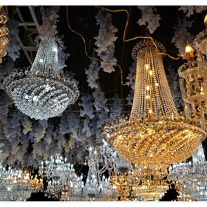 モダンブラックゴールド高級クリスタルACシャンデリアホテル宴会結婚式高LED天井ペンダントライト - Product Image 2