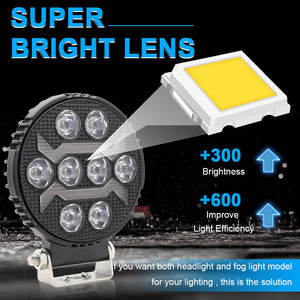 Luz de Trabajo LED Blanca/Amarilla de 4 Pulgadas y 18W, 9-36V, 2 Años de Garantía, para Automóviles, Todoterreno, Ingeniería, Auxiliar, 4x4, ATV, SUV - Product Image 4