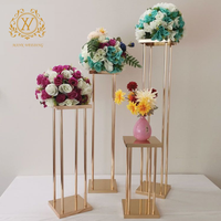 Support à fleurs moderne en métal doré pour mariage, concert, événement à domicile, centre de table décoratif, portable