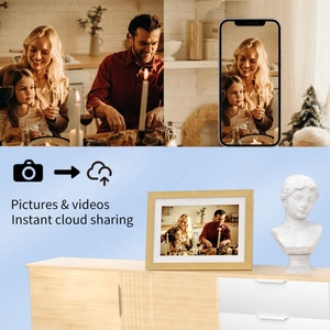 High Quality Wooden Digital Photo Frame Wifi 10.1 21.5 Inch Touch Screen Ips Smart With Mini Large <b>Led</b> Video Picture Gif Foto - Product Image 6