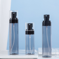 Emballage cosmétique de luxe noir Transparent crème solaire Mini bouteille de pulvérisation de brume 80 100 120ml bouteille de pompe de lotion pour le corps en plastique de Toner