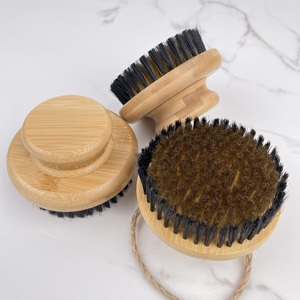 Brosse corporelle exfoliante à manche en <span class=keywords><strong>bambou</strong></span>, poils en cuivre et nylon, entièrement naturelle, pour douche et brossage à sec, nettoyage de la peau et circulation sanguine - Product Image 1