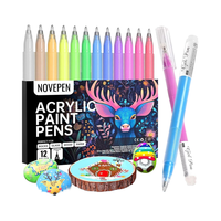 1.0 ensemble de marqueurs d'art multicolores à pointe fine 24 stylos gel acryliques colorés assortis pour coloriage adulte pour papier noir