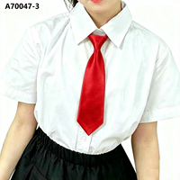 Cravate pour filles en polyester tissé uni, double couche, petite cravate pour uniforme scolaire, cravate personnalisée
