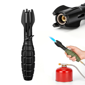 Encendedor de butano con brazo oscilante en forma de <span class=keywords><strong>granada</strong></span>, encendido con un solo toque, bloqueo de fuego, antorcha de gas ajustable, resistente al viento para encendido en camping - Product Image 1