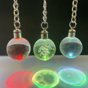 Esfera de Cristal Transparente K9 Personalizada con Grabado Láser Interno, Linterna LED, Bombilla de Colores, Llavero de Cristal, Anillos para Llaves - Product Image 2