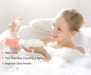 New Natural Loofah <b>Sponge</b> Pads Exfoliating Body Scrubber Bath <b>Sponge</b> <b>Shower</b> Mesh Pouf Ball Double Side <b>Shower</b> Puff and Luffa - Product Image 3