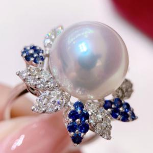 Bague en opale bleue exquise de 10-9 mm, nouvelle, 925, blanche australienne, Enchanteresse, avec boîte cadeau réglable, lumière intense, sans défaut - Product Image 4