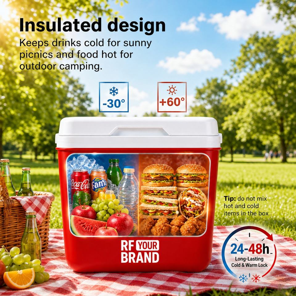 Custom Logo Printed Insulated Cooler Box Hard Ice Chest Picnic Food ...