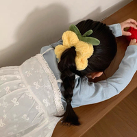 Bando rambut bulu domba imut untuk wanita dengan desain dan pesona kekanak-kanakan, ikat rambut elastis untuk anak perempuan, aksesori baru untuk rambut wanita.