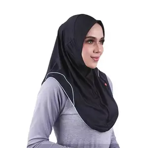 MOTIVE FORCE Modest Arab Premium Dubai Hijab Muslin Islamic Hijab Sports Wear Custom Breathable Sport Hijab For Muslim Momen