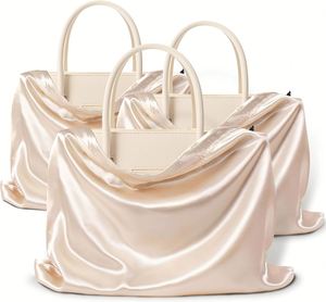 Sacs à cordon en satin de luxe de haute qualité pour sacs à main, chaussures, perruques, sacs de rangement anti-poussière en soie satinée avec logo personnalisé - Product Image 5
