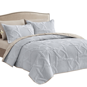 Ensemble <span class=keywords><strong>de</strong></span> literie luxueux 6 pièces, <span class=keywords><strong>taille</strong></span> Queen, jacquard en polyester, couvre-<span class=keywords><strong>lit</strong></span> matelassé 220x240, technique <span class=keywords><strong>de</strong></span> tissage inspirée des hôtels - Product Image 2