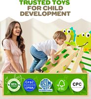 Mainan Panjat Segitiga 9-in-1 Montessori untuk Balita, Lipat, Kayu, Jungle Gym & Playground Indoor