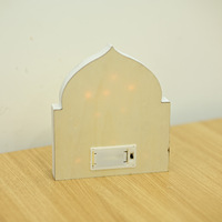 Décoration Murale Islamique Musulmane en Forme d'Arche, Lune et Étoile, Décoration de Table et de Bureau pour Fêtes, Eid Mubarak Ramadan, en Bois MDF avec Lumière LED, Logo Personnalisé, Vente en Gros