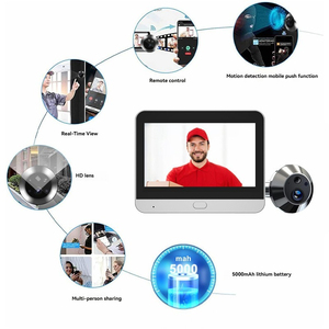 Không dây hai-in-one thông minh Door Viewer & máy ảnh 4 gam Wifi tuya điều khiển từ xa 3MP CAT-Eye chuông cửa với 4.3 ''Màn hình LCD - Product Image 2