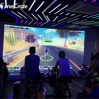 Simulateur de cyclisme interactif VR/AR pour jeux sportifs, vélo d'exercice dynamique avec projecteur vidéo pour lieux commerciaux