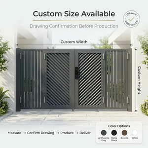 <span class=keywords><strong>Portail</strong></span> <span class=keywords><strong>Coulissant</strong></span> en <span class=keywords><strong>Aluminium</strong></span> Direct Usine OEM ODM Personnalisé Thermolaqué Anti-Rouille pour Projet de Villa - Product Image 6