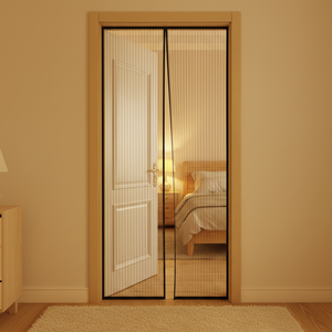 Cortina Magnética para Puerta de Dormitorio de Primera Calidad al Mejor Precio, Estilo Moderno, Negra, Antimosquitos, Malla de Verano, Poliéster Duradero - Product Image 3