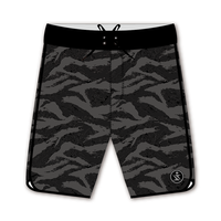 Shorts de plage pour hommes à motif camouflage Hawaïen, personnalisables avec logo, séchage rapide, avec poches, pour le surf – Vente en gros