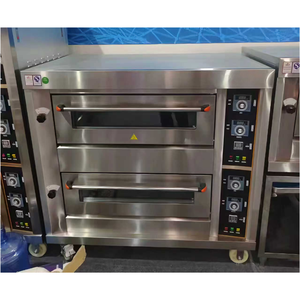 Lò nướng gas điều khiển bằng tay hai tầng thương mại mới với hệ thống đối lưu không khí nóng cho các tính năng tự động và màu nâu đồng nhất - Product Image 2