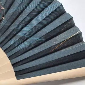 Custom Designed Durable Fabric Wooden Folding <b>Handheld</b> <b>Fan</b> Folk Art Style Painted on Bamboo Material - Product Image 6