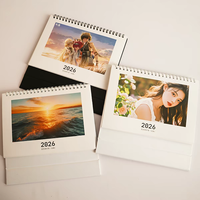 Calendrier de bureau personnalisé imprimé, reliure spirale, support triangulaire, calendrier de table mensuel, calendrier de bureau personnalisé avec photo pour cadeau de bureau