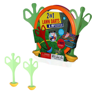 Gioco di lancio di freccette in erba giocattolo per sport all'aria aperta e campana con anelli di plastica per un divertente gioco genitore-bambino - Product Image 4