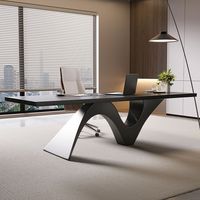 Bureau de style Wabi-sabi en bois, table à manger minimaliste française, bureau créatif et unique à grand panneau