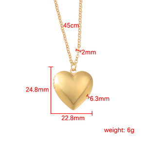 Acero inoxidable DIY moda oro rosa oro <span class=keywords><strong>corazón</strong></span> redondo ovalado foto caja colgante collar mujeres amor regalo - Product Image 6
