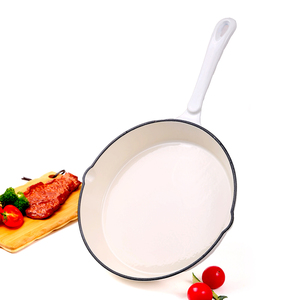 Sartén plana redonda de hierro fundido esmaltado personalizada OEM/ODM, utensilios de cocina, material metálico - Product Image 4
