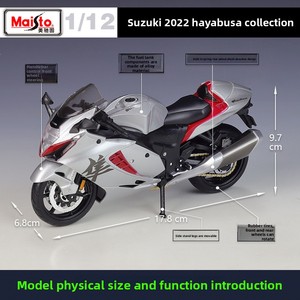 MAIsto 1:12 <span class=keywords><strong>2022</strong></span> Suzuki <span class=keywords><strong>Hayabusa</strong></span> Modèle de <span class=keywords><strong>moto</strong></span> en métal moulé sous pression pour collectionneurs, exposition, cadeau, vente en gros - Product Image 2