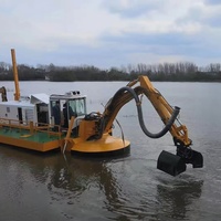 Drague amphibie polyvalente à moteur diesel, profondeur de dragage de 5 m pour la récolte des mauvaises herbes