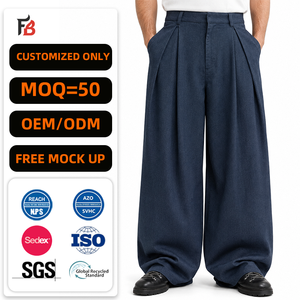 Pantalones <span class=keywords><strong>de</strong></span> <span class=keywords><strong>Vestir</strong></span> Anchos para <span class=keywords><strong>Hombre</strong></span>, Estilo Marinero, Plisados, Holgados, <span class=keywords><strong>de</strong></span> Cintura Alta, Personalizados - Product Image 1