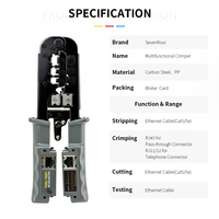 Herramienta de Prueba de Cables Multimodulares RJ11 RJ12 RJ45, Herramienta Manual para Probar Cables de Red y Crimpar
