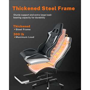 <span class=keywords><strong>Silla</strong></span> de juego AJUNION con almohada Lumbar de masaje, <span class=keywords><strong>silla</strong></span> de ordenador con marco de Metal resistente, <span class=keywords><strong>silla</strong></span> reclinable para jugadores Esport de 90-155 °, color negro - Product Image 4