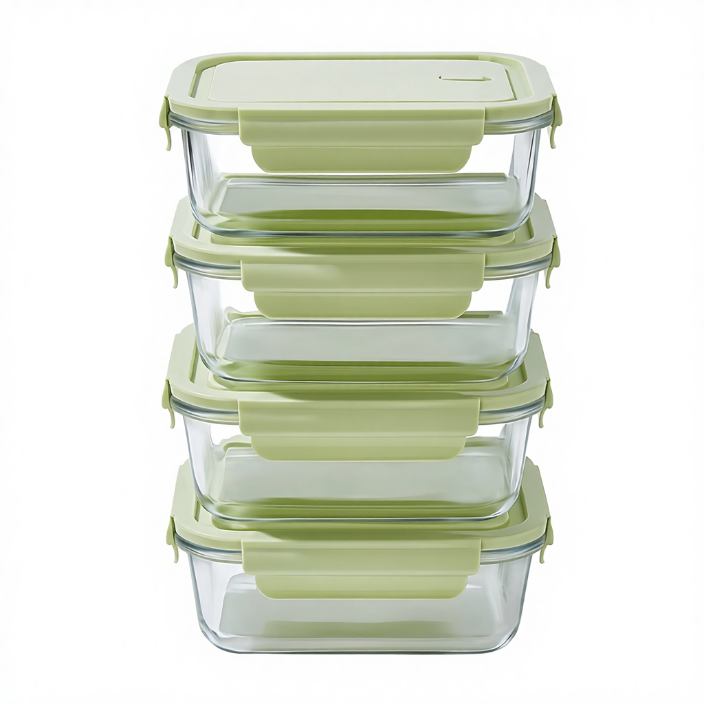 24 Piece High Borosilicate Glass BPA Free Lunch Box Set Freshness Preservation Microwave Safe Food Storage Containers Kitchen