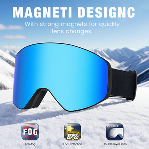 Wholesale CE Ski <strong>Goggles</strong> UV400 Protection Anti-Fog Magnetic Removable Lens OEM Snowboard Glasses Snow Sports Eyewear <strong>Custom</strong> Logo - Product Image 5