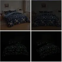 Meilleure vente 100% polyester tissé moderne lueur dans l'obscurité super doux facile d'entretien écologique King Size 3 pièces ensemble de literie toutes saisons