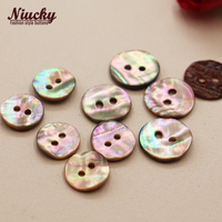Boutons en nacre dorée Niucky Spot Supply à 2 trous, 9mm-15mm, haute brillance, naturels, à dos plat, lavables pour vêtements et décoration intérieure