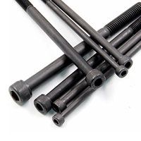 Vis à tête hexagonale Torx en acier inoxydable de qualité 12.9, métrique M3-M8, noire, demi-filetage allongé, 30-300 mm