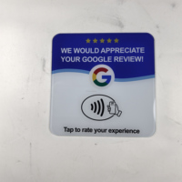 Chip NFC Acrílico Genuino 215, Chip RFID de 13.56MHz para Reseñas de Google, Programable por URL, Tarjeta de Contacto Impermeable con Adhesivo