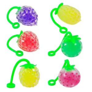 Brinquedos criativos frutas estresse, miçangas de água esguichar, bola de brinquedo de apertar para crianças, yoyo bola