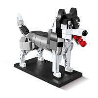 DIY Mini 3D Anjing Blok Bangunan Mikro Set Hewan Mainan Edukasi Natal untuk Hadiah Ulang Tahun Anak